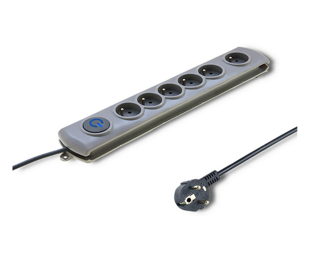 QOLTEC  antyprzepięciowa - 6 gniazd, 5m, szara - 1122547 - zdjęcie